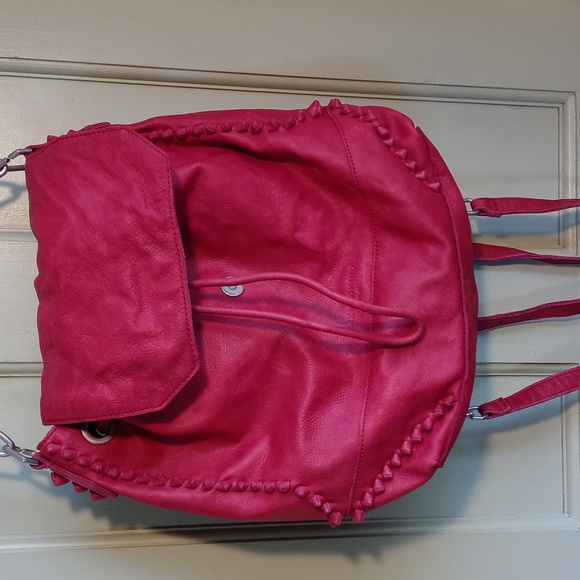 Women's Liebeskind Berlin red leather backpack shoulder bag purse handbag - Picture 3 of 16